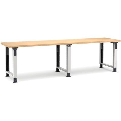 Banco da lavoro regolabile Fami Master 300cm grigio con piano in legno Banco da lavoro regolabile Fami Master 300cm grigio con piano in legno