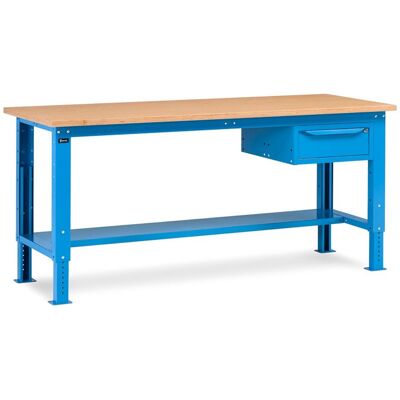 Banco da lavoro regolabile Fami WORK2002 200cm con piano in legno e cassetto Banco da lavoro regolabile Fami WORK2002 200cm con piano in legno e cassetto