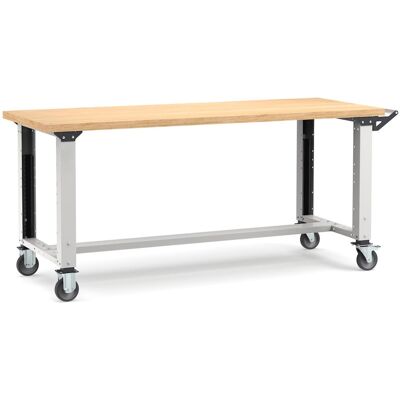 Banco da lavoro regolabile Fami Master 200cm grigio con ruote Banco da lavoro regolabile Fami Master 200cm grigio con ruote