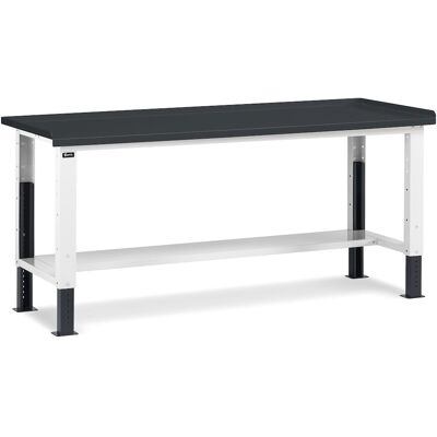 Banco da lavoro Fami regolabile con piano in acciaio 2007x705x740/1110mm Banco da lavoro Fami regolabile con piano in acciaio 2007x705x740/1110mm