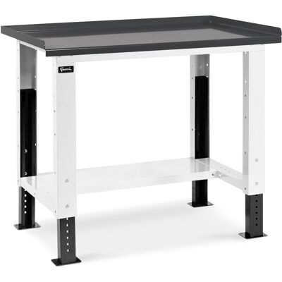 Banco da lavoro Fami regolabile con piano in acciaio 1031x705x740/1110mm Banco da lavoro Fami regolabile con piano in acciaio 1031x705x740/1110mm