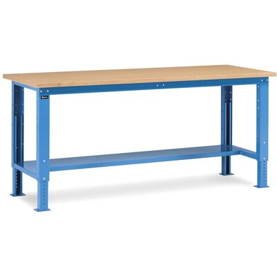 Banco da lavoro Fami regolabile con piano in legno 2000x750x730/1105mm Banco da lavoro Fami regolabile con piano in legno 2000x750x730/1105mm