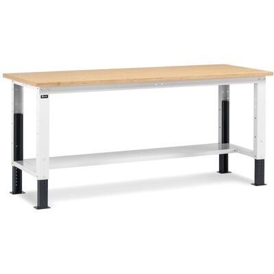 Banco da lavoro Fami regolabile con piano in legno 2000x750x740/1110mm Banco da lavoro Fami regolabile con piano in legno 2000x750x740/1110mm
