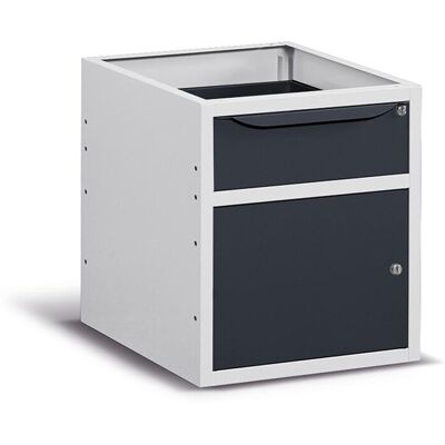Cassettiera per banco lavoro Fami 500x607x570mm cassetto e armadietto, portata 50 Kg Cassettiera per banco lavoro Fami 500x607x570mm cassetto e armadietto, portata 50 Kg
