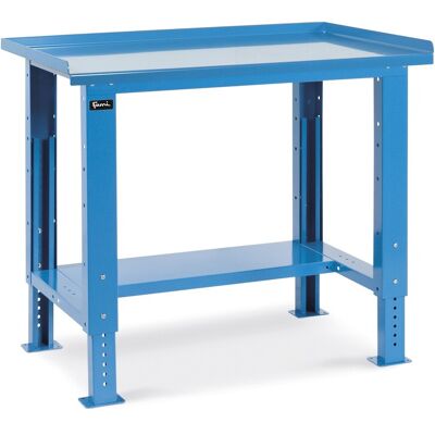 Banco da lavoro Fami regolabile con piano in acciaio 1031x704x737/1112mm Banco da lavoro Fami regolabile con piano in acciaio 1031x704x737/1112mm