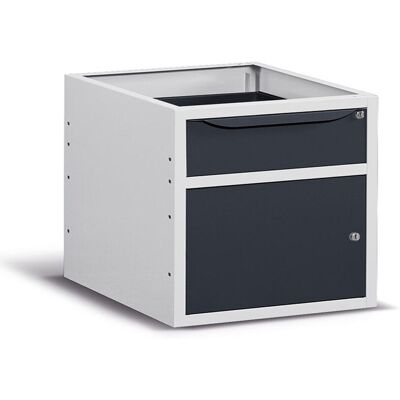 Cassettiera per banco da lavoro Fami 630x607x570mm cassetto e armadietto portata 50 Kg Cassettiera per banco da lavoro Fami 630x607x570mm cassetto e armadietto portata 50 Kg