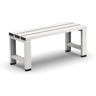 Panca per spogliatoio Fami 1017x375x435mm grigio chiaro con seduta a 3 doghe in acciaio Panca per spogliatoio Fami 1017x375x435mm grigio chiaro con seduta a 3 doghe in acciaio