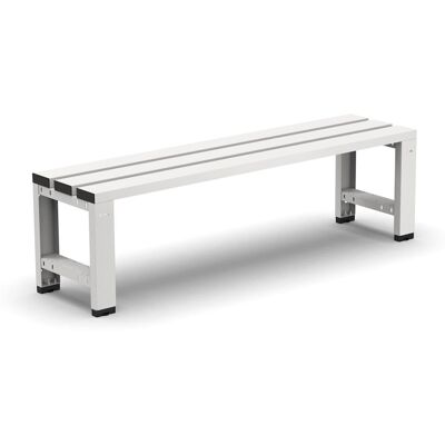 Panca per spogliatoio Fami 1502x375x435mm grigio chiaro con seduta a 3 doghe in acciaio Panca per spogliatoio Fami 1502x375x435mm grigio chiaro con seduta a 3 doghe in acciaio
