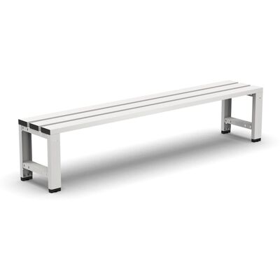 Panca per spogliatoio Fami 2034x375x435mm grigio chiaro con seduta a 3 doghe in acciaio Panca per spogliatoio Fami 2034x375x435mm grigio chiaro con seduta a 3 doghe in acciaio