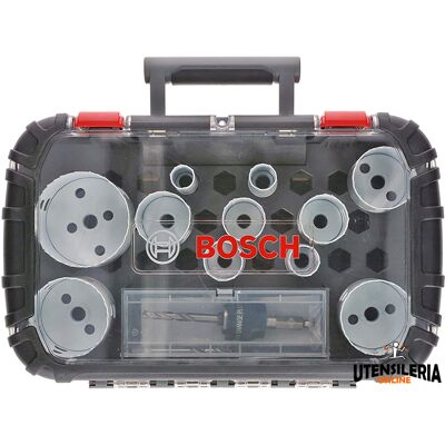 Bosch set universale seghe a tazza da 14 pezzi per legno e metallo, 20-76mm Bosch set universale seghe a tazza da 14 pezzi per legno e metallo, 20-76mm