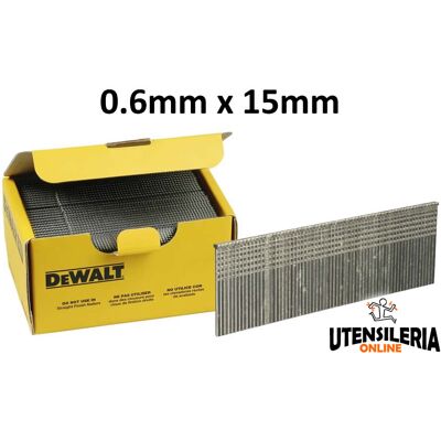 Groppini 23 gauge 0.6x15mm DeWalt (20000pz) Groppini 23 gauge 0.6x15mm DeWalt (20000pz)