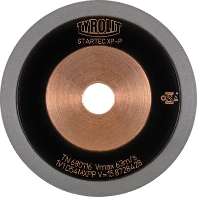 Disco abrasivo diamantato Tyrolit Startec XP-P forma 1V1 per rettifica di scanalature, 125mm Disco abrasivo diamantato Tyrolit Startec XP-P forma 1V1 per rettifica di scanalature, 125mm