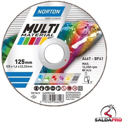 Symantec Disco da taglio Multi Material 115x1.0mm per tutti i metalli (25pz) Symantec Disco da taglio Multi Material 115x1.0mm per tutti i metalli (25pz)