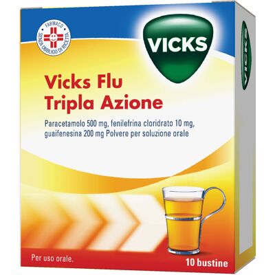 Vicks Paracetamolo Guaifenesina Fenilefrina - Sollievo da raffreddore e influenza Vicks Paracetamolo Guaifenesina Fenilefrina - Sollievo da raffreddore e influenza