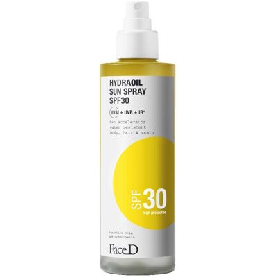HCS Srl FaceD Hydraoil Spray Solare SPF30 - Olio solare protettivo per corpo e capelli - 200 ml HCS Srl FaceD Hydraoil Spray Solare SPF30 - Olio solare protettivo per corpo e capelli - 200 ml