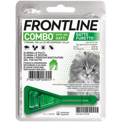 Boehringer Ingelheim Frontline Combo Spot-On Gatti e Furetti - Controllo Pulci e Zecche Boehringer Ingelheim Frontline Combo Spot-On Gatti e Furetti - Controllo Pulci e Zecche