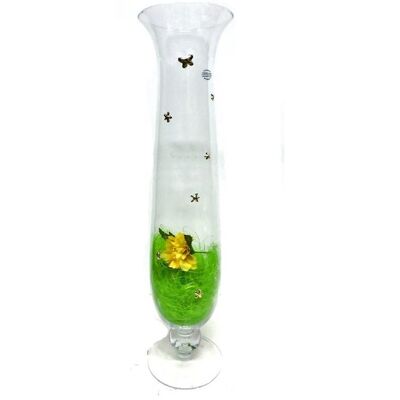Vaso in vetro soffiato con applicazioni in argento 925 - Re Argento Vaso in vetro soffiato con applicazioni in argento 925 - Re Argento