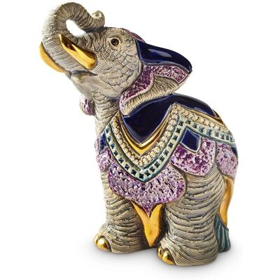 Scultura in Ceramica Elefante De Rosa Rinconada - Simbolo culturale indiano Scultura in Ceramica Elefante De Rosa Rinconada - Simbolo culturale indiano