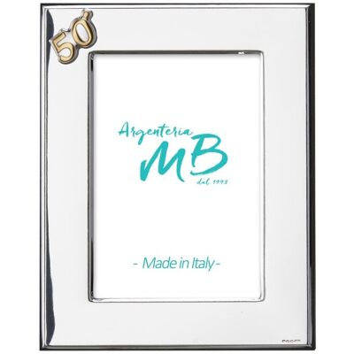 Portafoto Personalizzabile in Argento Argenteria MB per 50° Anniversario - 13x18 cm Portafoto Personalizzabile in Argento Argenteria MB per 50° Anniversario - 13x18 cm