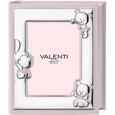 Valenti Argenti Album Fotografico Rosa per Nascita con Orsetti Personalizzabile con Incisione Valenti Argenti Album Fotografico Rosa per Nascita con Orsetti Personalizzabile con Incisione