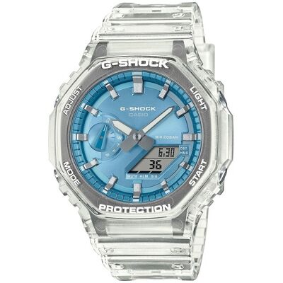 Casio G-Shock Orologio da Polso Analogico Digitale da Uomo trasparente quadrante Azzurro GA-2100BM-7A2ER Casio G-Shock Orologio da Polso Analogico Digitale da Uomo trasparente quadrante Azzurro GA-2100BM-7A2ER