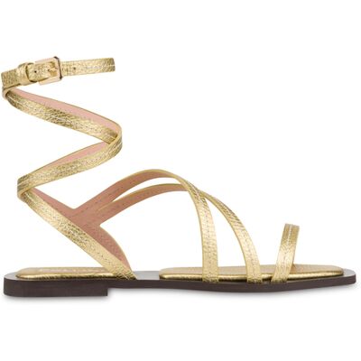 Sandalo Flat Capri in Vitello ORO, 35, Pollini 35 Sandalo Flat Capri in Vitello ORO, 35, Pollini 35