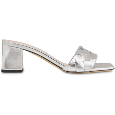 Mule Dama In Nappa Laminata ARGENTO, 38.5, Pollini 38.5 Mule Dama In Nappa Laminata ARGENTO, 38.5, Pollini 38.5