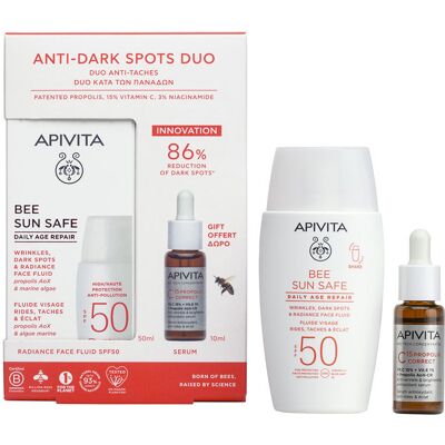 Apivita Bee Sun Safe Reparación Antiedad Diaria SPF50 Estuche 2 pz Apivita Bee Sun Safe Reparación Antiedad Diaria SPF50 Estuche 2 pz