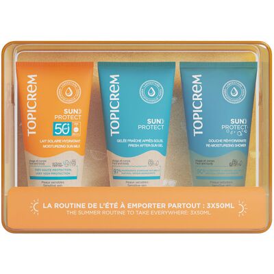 Topicrem Custodia Con Protezione Solare SPF50+ 3 Pezzi Topicrem Custodia Con Protezione Solare SPF50+ 3 Pezzi