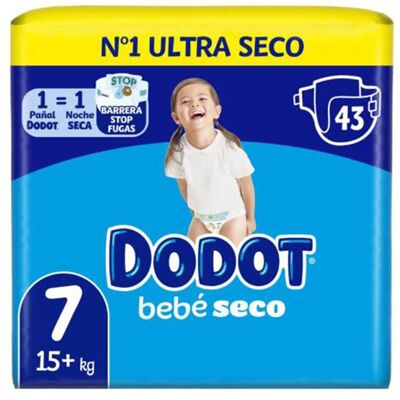 Dodot Bebé Seco Taglia 7 (15-24kg) Confezione da 129 Pannolini Dodot Bebé Seco Taglia 7 (15-24kg) Confezione da 129 Pannolini