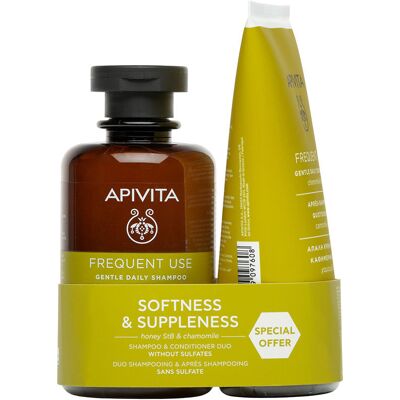Apivita Shampoo + Balsamo Quotidiano Con Camomilla E Miele Confezione Da 2 Apivita Shampoo + Balsamo Quotidiano Con Camomilla E Miele Confezione Da 2