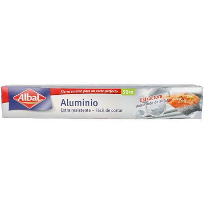 Albal Papel Aluminio extra resistente fácil de cortar 50 metros Albal Papel Aluminio extra resistente fácil de cortar 50 metros