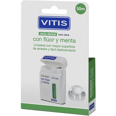 Vitis Nastro dentale con fluoro e menta duo 2 u Vitis Nastro dentale con fluoro e menta duo 2 u