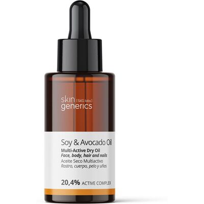 Skin Generics Olio Secco Multiactive di Soia e Avocado - Per Pelle Sensibile e Grassa - 50ml Skin Generics Olio Secco Multiactive di Soia e Avocado - Per Pelle Sensibile e Grassa - 50ml