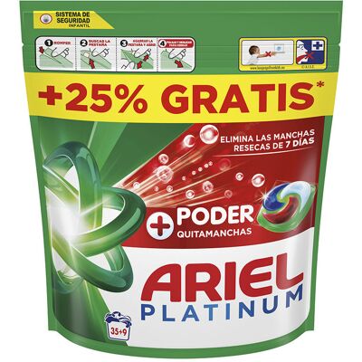 Ariel Platinum Poder Quitamanchas detergente 44 cápsulas Ariel Platinum Poder Quitamanchas detergente 44 cápsulas
