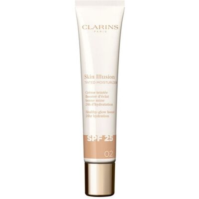 Clarins Skin Illusion Tinted Moisturizer trattamento anti-età colorato illuminante Spf 25 #02 Clarins Skin Illusion Tinted Moisturizer trattamento anti-età colorato illuminante Spf 25 #02