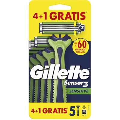 Gillette Lamette usa e getta SENSOR3 Sensitive 5 unità Gillette Lamette usa e getta SENSOR3 Sensitive 5 unità