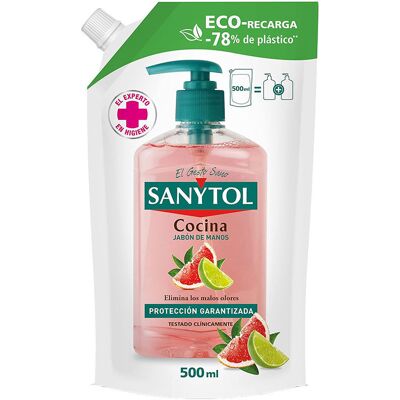 Sanytol Ricarica Eco Pack per sapone antibatterico per le mani da cucina 500 ml Sanytol Ricarica Eco Pack per sapone antibatterico per le mani da cucina 500 ml