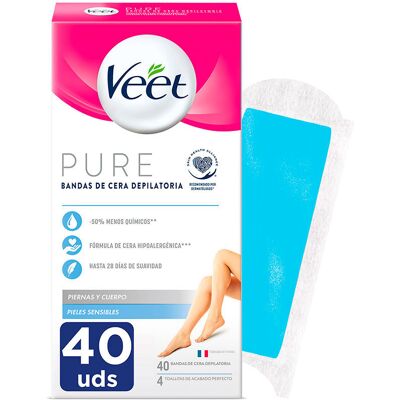 Veet Pure strisce di cera fredda - 40 pz. Veet Pure strisce di cera fredda - 40 pz.