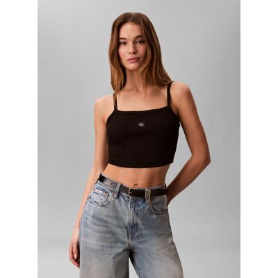 CALVIN KLEIN JEANS CANOTTA CORTA IN COTONE A COSTINE S CALVIN KLEIN JEANS CANOTTA CORTA IN COTONE A COSTINE S