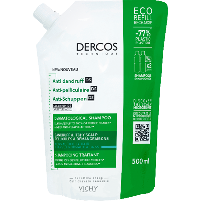 Shampoo Antiforfora Vichy Dercos per Cuoio Capelluto Grasso - Ricarica (500ml) Shampoo Antiforfora Vichy Dercos per Cuoio Capelluto Grasso - Ricarica (500ml)
