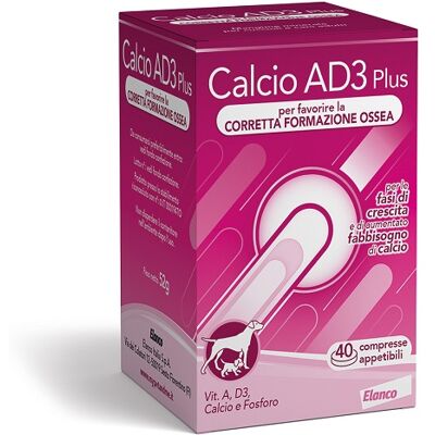 Elanco Calcio AD3 Supporto - Osso e Immunità - 40 Compresse Elanco Calcio AD3 Supporto - Osso e Immunità - 40 Compresse