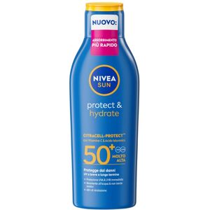 Nivea Sun Latte Solare Protect & Hydrate SPF50+ 200 ml, Crema solare 50+ idratante per 48 ore ml Nivea Sun Latte Solare Protect & Hydrate SPF50+ 200 ml, Crema solare 50+ idratante per 48 ore ml
