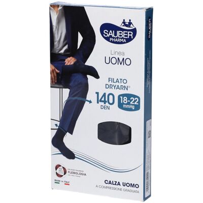 Sauber Pharma Uomo Calza Dryarn 140 Denari Blu Taglia L/Xl 1 pz Calzini Sauber Pharma Uomo Calza Dryarn 140 Denari Blu Taglia L/Xl 1 pz Calzini