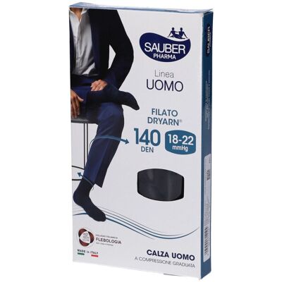Sauber Pharma Uomo Calza Dryarn 140 Denari Colore Blu Taglia S/M 1 pz Calzini Sauber Pharma Uomo Calza Dryarn 140 Denari Colore Blu Taglia S/M 1 pz Calzini