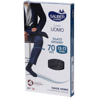 Sauber Pharma Calza Uomo Dryarn Colore Nero 70 Denari Taglia L/XL 1 pz Calzini Sauber Pharma Calza Uomo Dryarn Colore Nero 70 Denari Taglia L/XL 1 pz Calzini