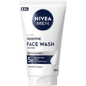 Nivea MEN Sensitive Gel Detergente Viso XXL 150 ml, viso uomo in maxi formato per 5x protezione dalle irritazioni, Skincare con Complesso VitaminPRO idratante pelli sensibili ml Nivea MEN Sensitive Gel Detergente Viso XXL 150 ml, viso uomo in maxi formato per 5x protezione dalle irritazioni, Skincare con Complesso VitaminPRO idratante pelli sensibili ml