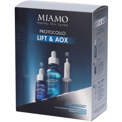 Miamo Protocollo Lift & Aox Multi-Peptide 20% Lifting Serum + GF5 Glutathione Boost Epigenage Shot 1 pz Set Miamo Protocollo Lift & Aox Multi-Peptide 20% Lifting Serum + GF5 Glutathione Boost Epigenage Shot 1 pz Set