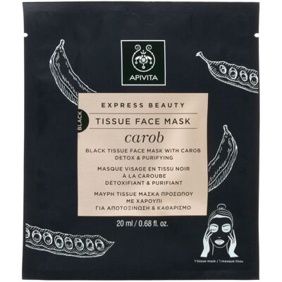 Apivita EXPRESS BEAUTY Tissue Face Mask Carob 1 pz Maschera viso Apivita EXPRESS BEAUTY Tissue Face Mask Carob 1 pz Maschera viso