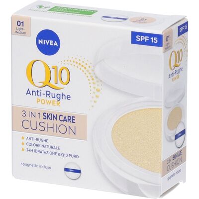 Nivea Q10 Plus Anti-Rughe 3 In 1 Skin Care Cushion Light - Medium 15 ml Crema per la pelle Nivea Q10 Plus Anti-Rughe 3 In 1 Skin Care Cushion Light - Medium 15 ml Crema per la pelle